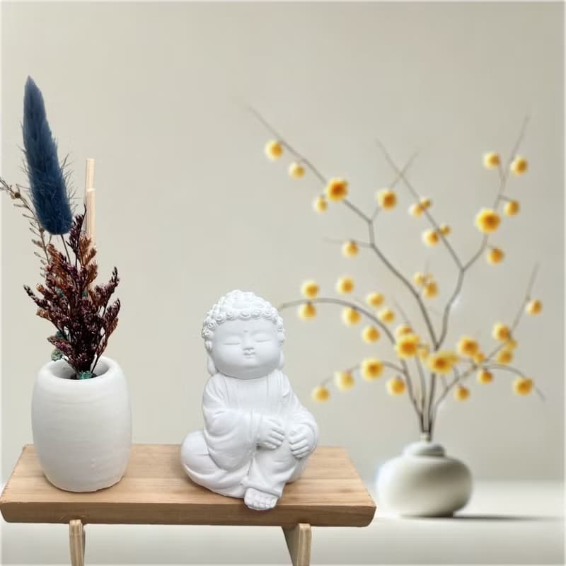 淨念吉祥之隨願小佛 原木底座系列 文青風 帶來心靈的祥和與祝福