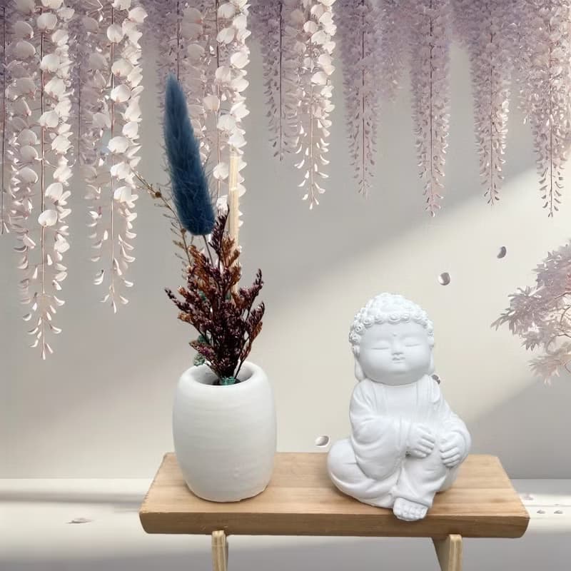 淨念吉祥之隨願小佛 原木底座系列 文青風 帶來心靈的祥和與祝福