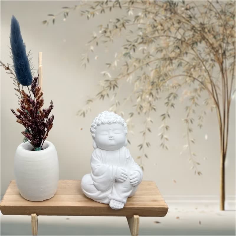 淨念吉祥之隨願小佛 原木底座系列 文青風 帶來心靈的祥和與祝福