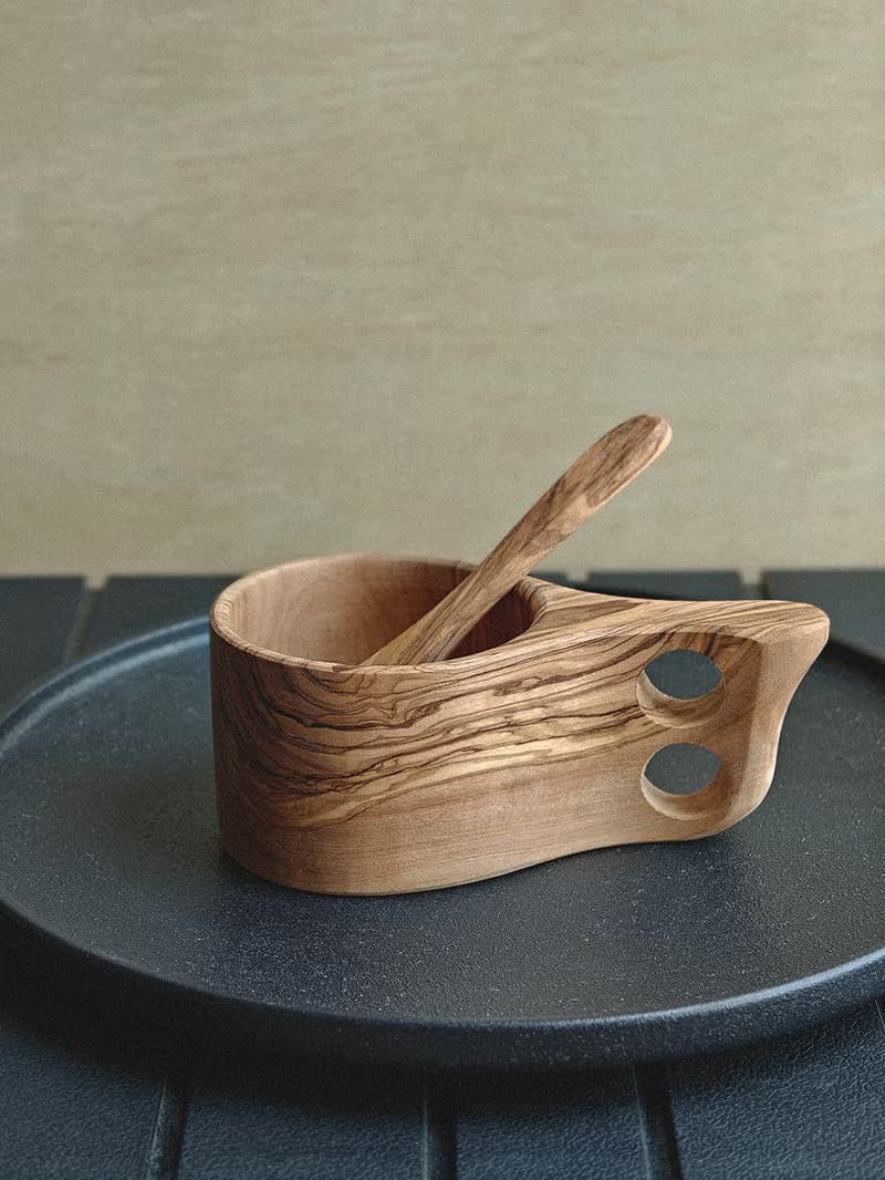 露營野餐 山系橄欖木製露營杯 – 雙孔款