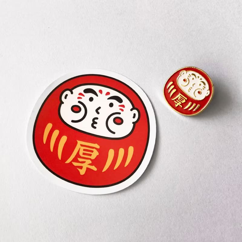 cheeky cheeky 日本吉祥物 厚達摩 達磨  PVC防水貼紙  行李箱