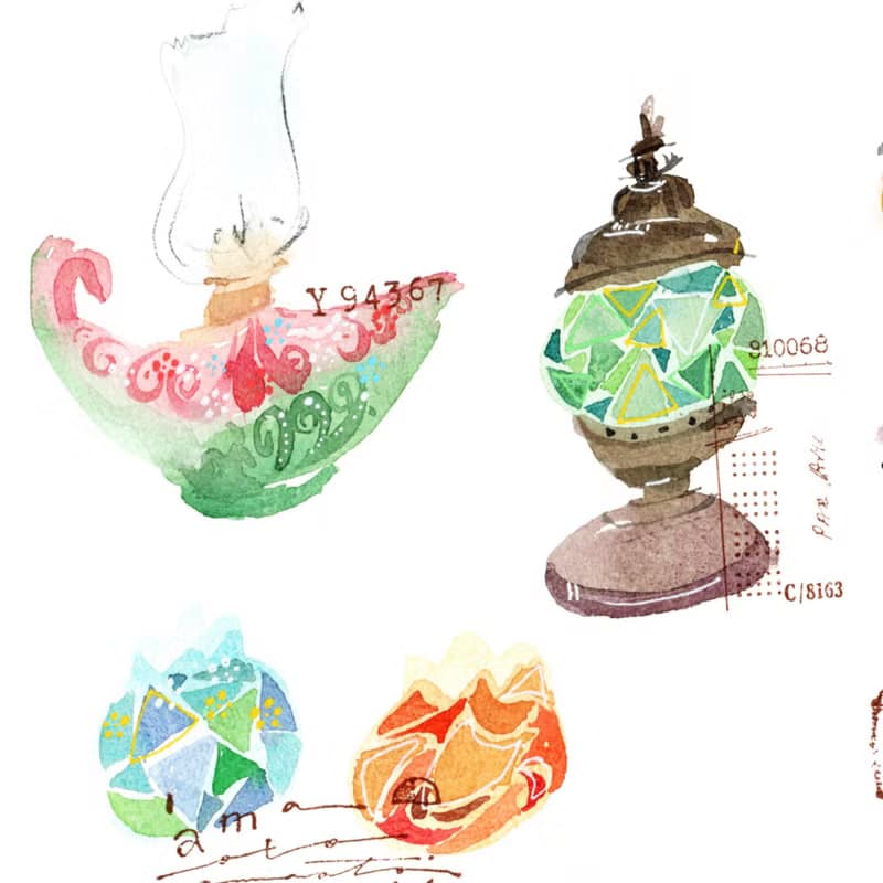 輕水彩手繪 / 線上課程 / 初學者水彩入門 / 骨董小物篇章三