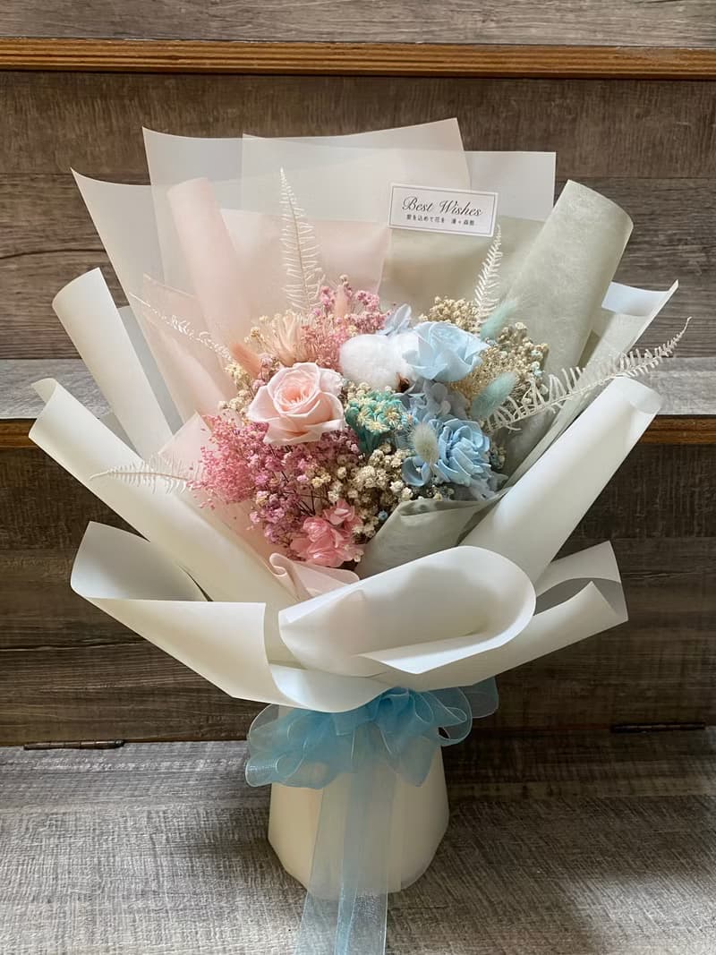 漫森態 乾燥花+永生花花束 不凋花