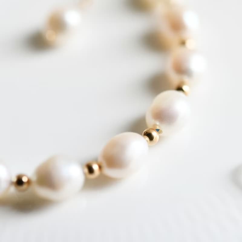 幸せな家庭を築,天使の石 アクアマリンとバロックパールのブレスレット 3月誕生石