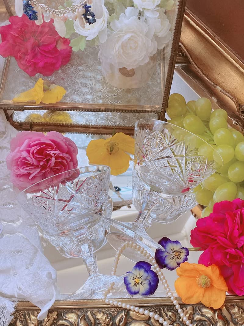 法國製古董手工切割 水晶雕花 香檳杯 果汁杯 水杯 酒杯 送禮