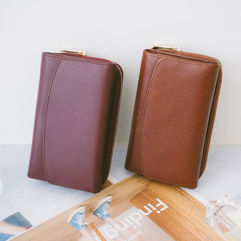 【禮盒】時尚真皮質感中夾 X0007 黑