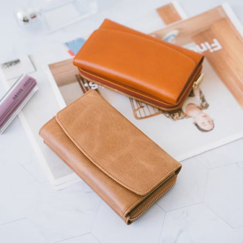 【禮盒】時尚真皮質感中夾 X0007 黑