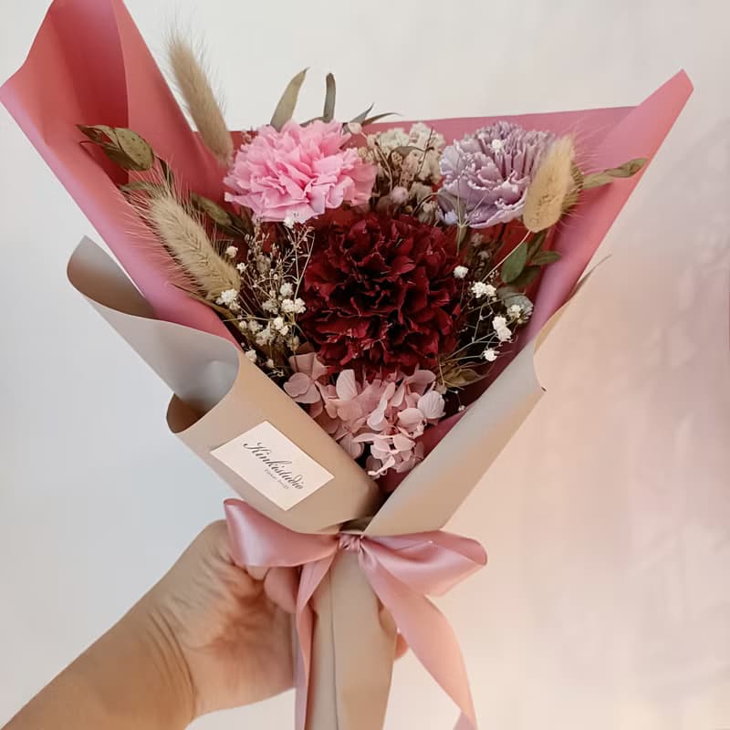 永生乾燥康乃馨玫瑰花束 工商企業贈品課程禮物n七夕情人節花束