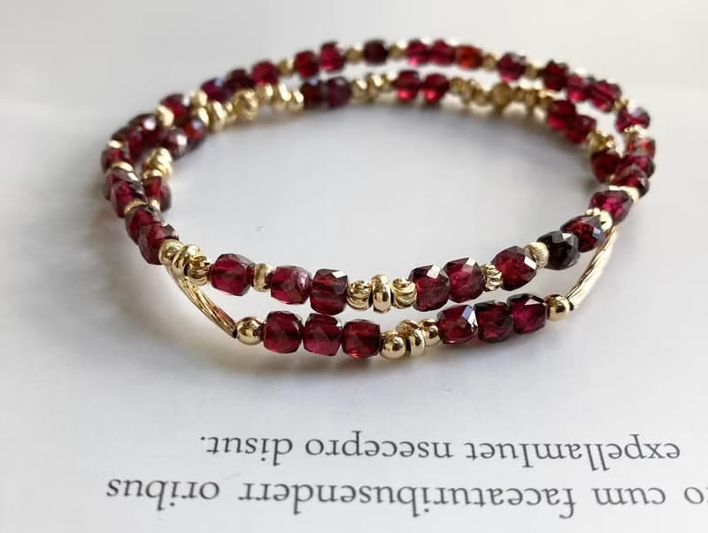 紅石榴手環套裝 水晶手鍊+手環 改善健康 增強信心 減低負能量