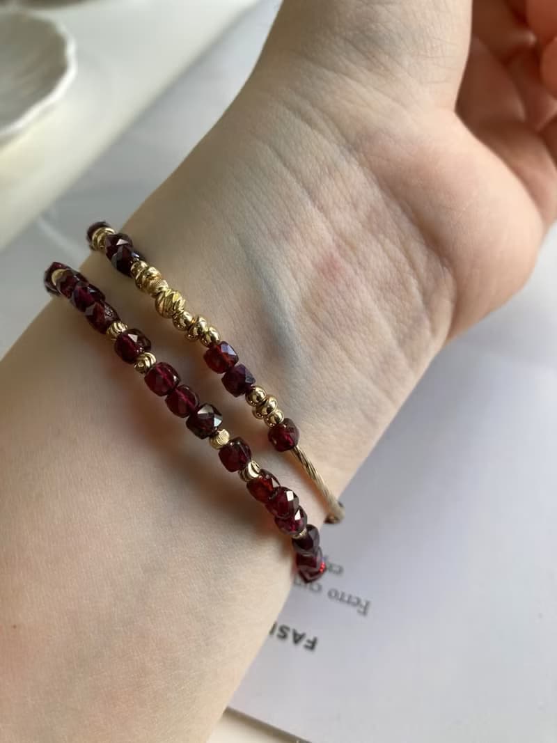 紅石榴手環套裝 水晶手鍊+手環 改善健康 增強信心 減低負能量