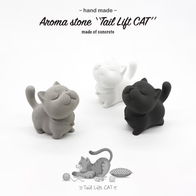 Tail Lift CAT Aroma stone I 翹尾貓擴香石 I 水泥 I 附精油－