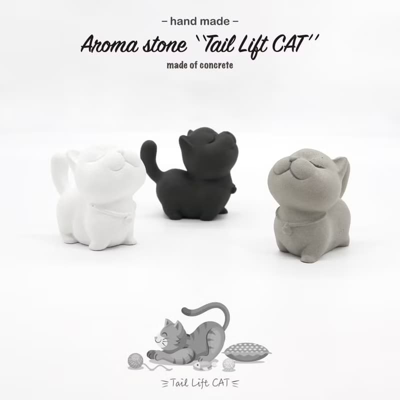 Tail Lift CAT Aroma stone I 翹尾貓擴香石 I 水泥 I 附精油－