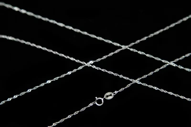 【加購區】0.8mm 40/45公分 鍍白金水波 925純銀鍊 項鍊 送禮