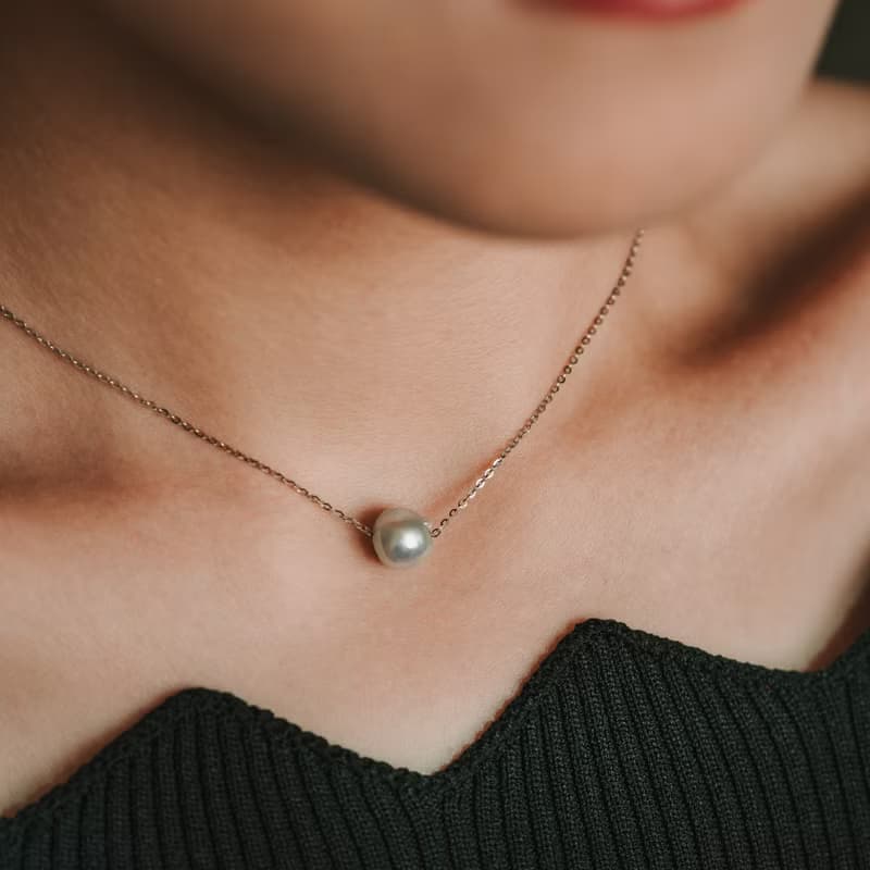Stella_真多麻單顆珍珠項鍊