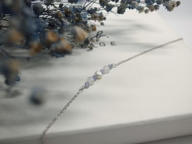 【手鍊】925 純銀 丹泉石 月光石 珍珠手鍊