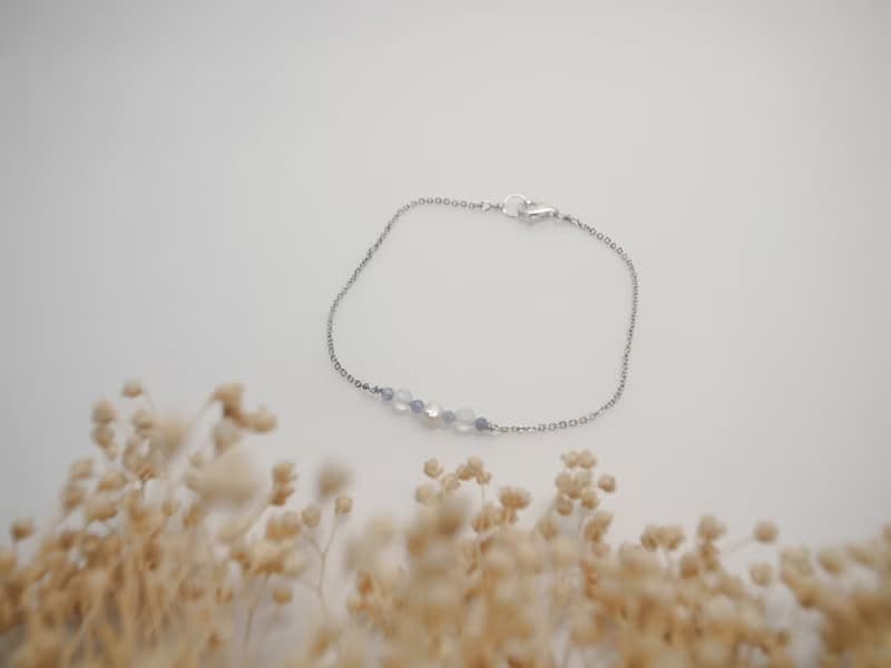 【手鍊】925 純銀 丹泉石 月光石 珍珠手鍊