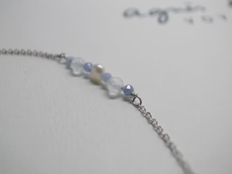 【手鍊】925 純銀 丹泉石 月光石 珍珠手鍊