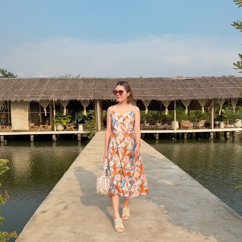 (Spaghetti Strap Dress) Sunny Dress : Orange Blossom橘色