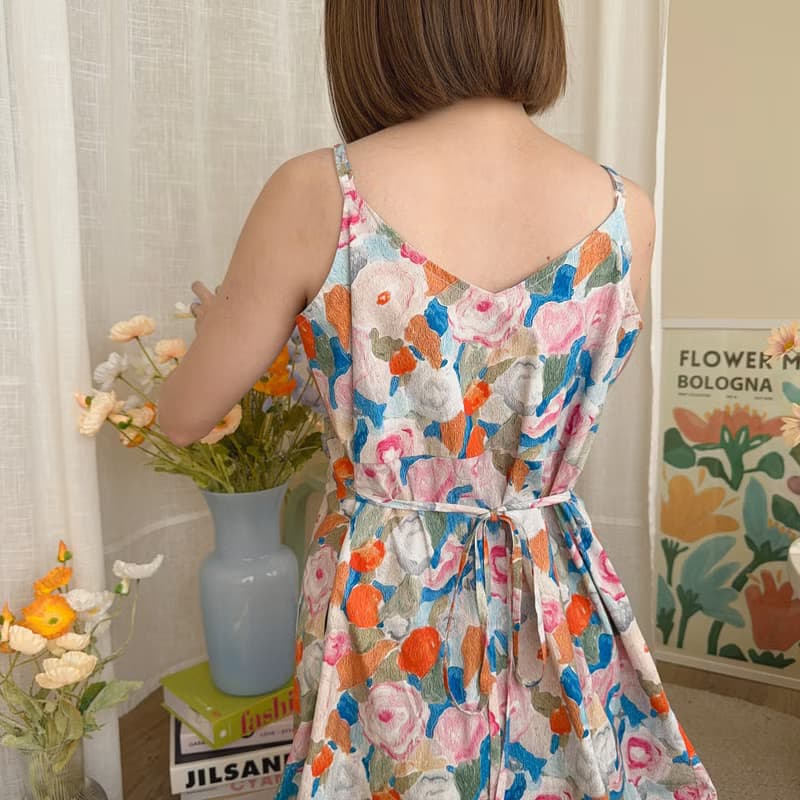 (Spaghetti Strap Dress) Sunny Dress : Orange Blossom橘色
