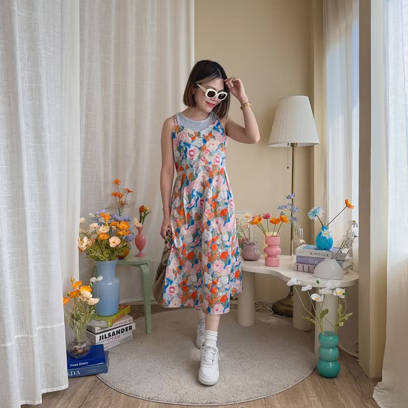 (Spaghetti Strap Dress) Sunny Dress : Orange Blossom橘色