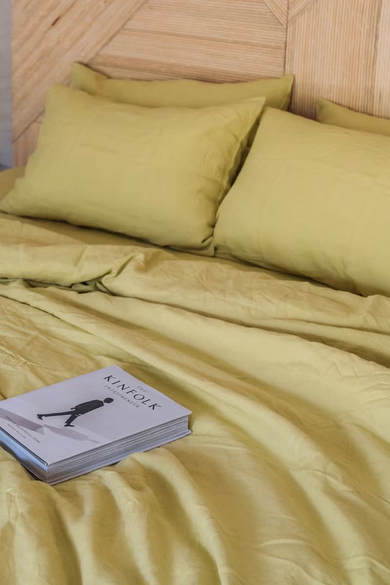 Chartreuse yellow linen duvet cover / Softened linen / Comforter, quilt cover