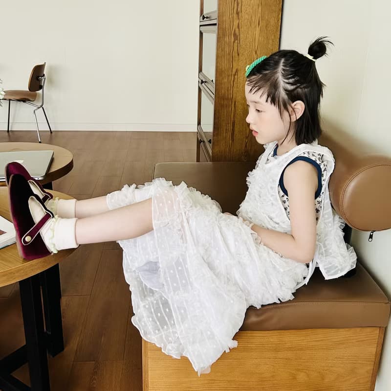 白色蕾絲花紗裙 / 半身裙 裙子 親子裝 童裝