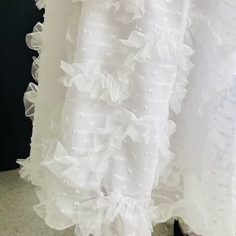 白色蕾絲花紗裙 / 半身裙 裙子 親子裝 童裝