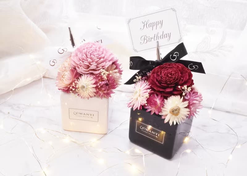 英式香氣盆花 乾燥花 送禮 結婚 情人節 七夕 聖誕節 開幕盆花教