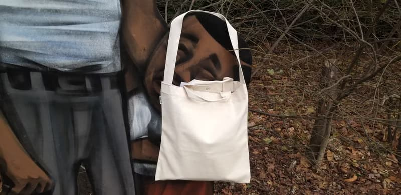 原色手挽側孭兩用帆布袋 猿人