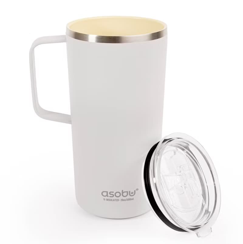 加拿大 Asobu 陶瓷塗層不鏽鋼咖啡杯 590ml 帶蓋