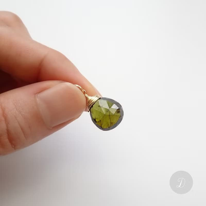 經典現貨 | 大顆水滴切面碧璽 14K GF 包金項鍊 | 蜜桃粉 橘紅 綠