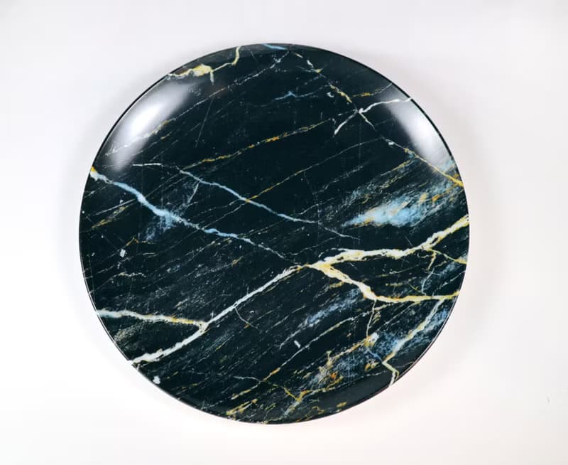 大理石紋骨瓷盤  描邊秋-金風