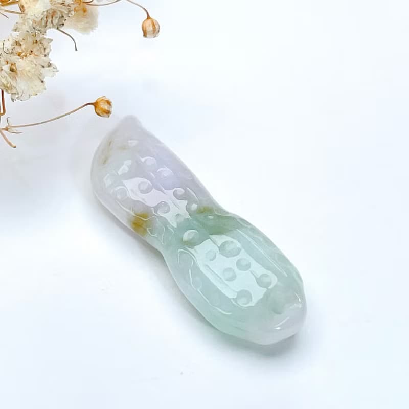 【好事花生】三彩翡翠花生項鍊 | 天然緬甸玉翡翠A貨 | 送禮
