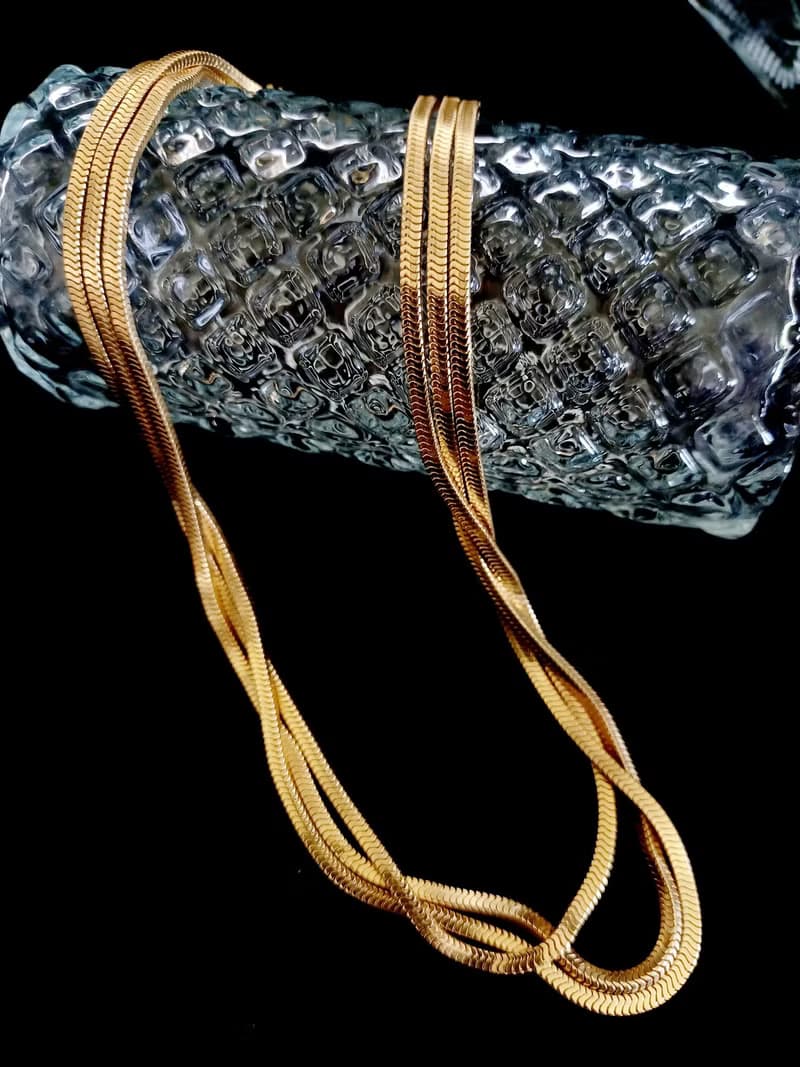 vintage jewelry 金色簡約編織多層次  頸鍊 項鍊