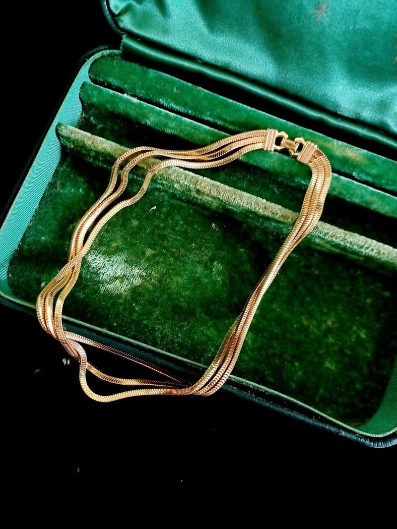 vintage jewelry 金色簡約編織多層次  頸鍊 項鍊