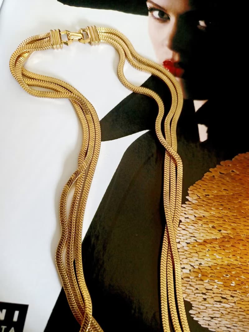 vintage jewelry 金色簡約編織多層次  頸鍊 項鍊