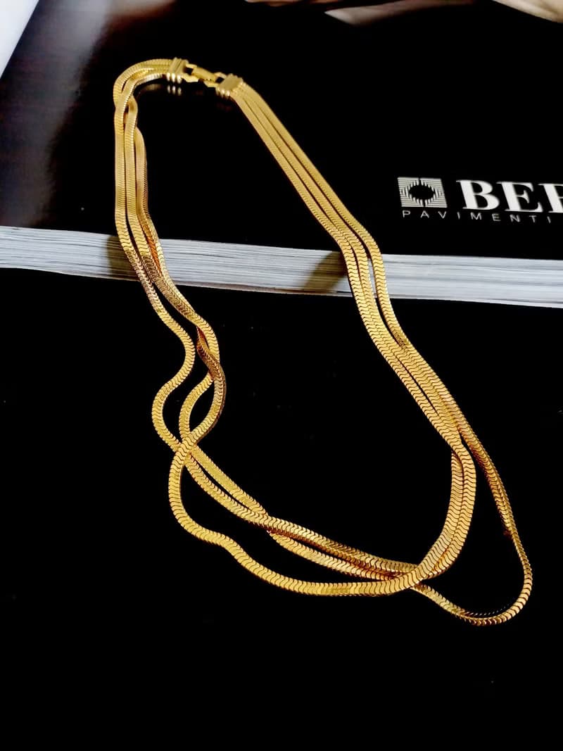 vintage jewelry 金色簡約編織多層次  頸鍊 項鍊