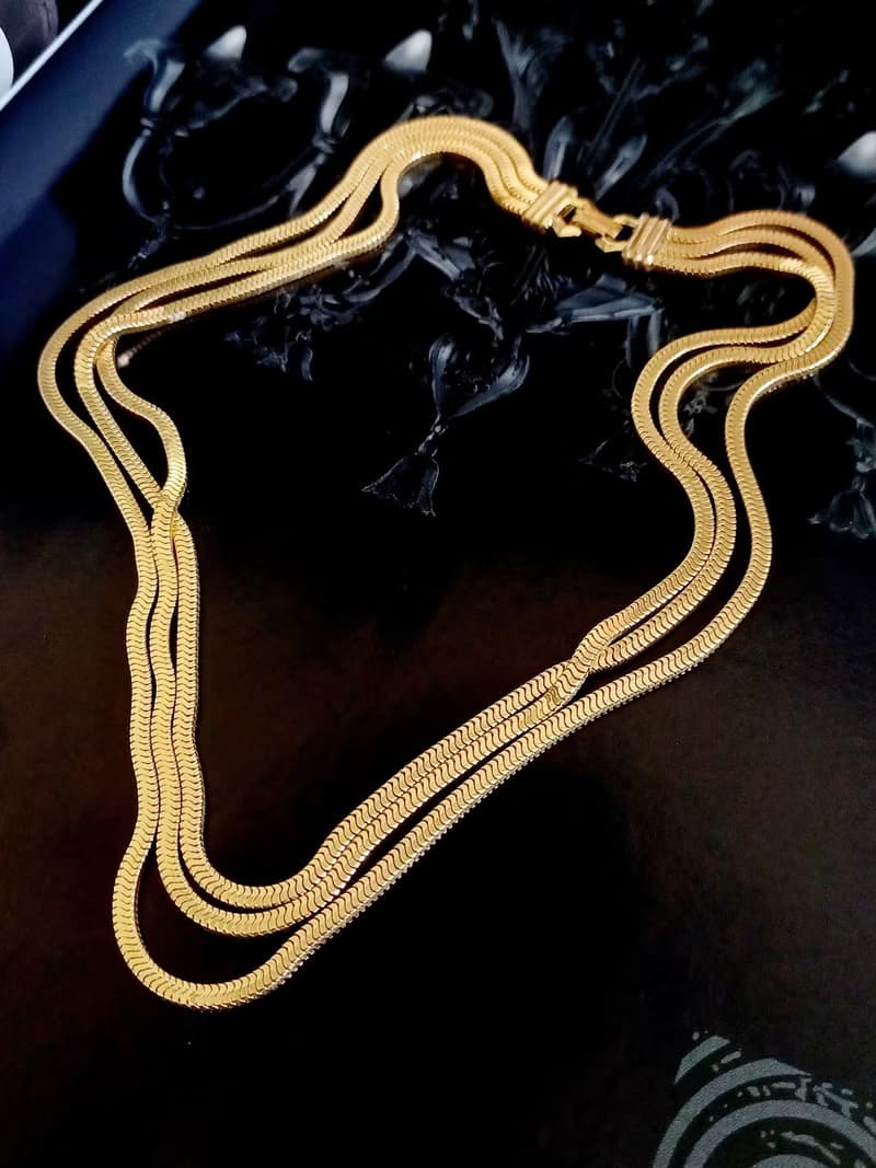 vintage jewelry 金色簡約編織多層次  頸鍊 項鍊