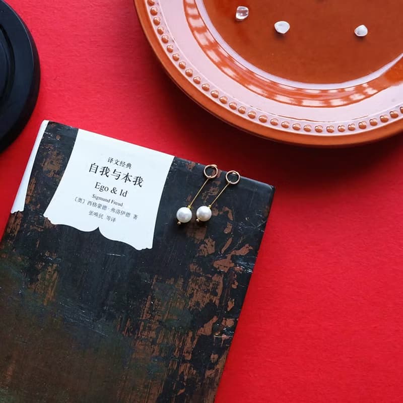 HiOnion原創珍珠耳環復古14K包金長款耳釘法式優雅精緻防過敏耳夾