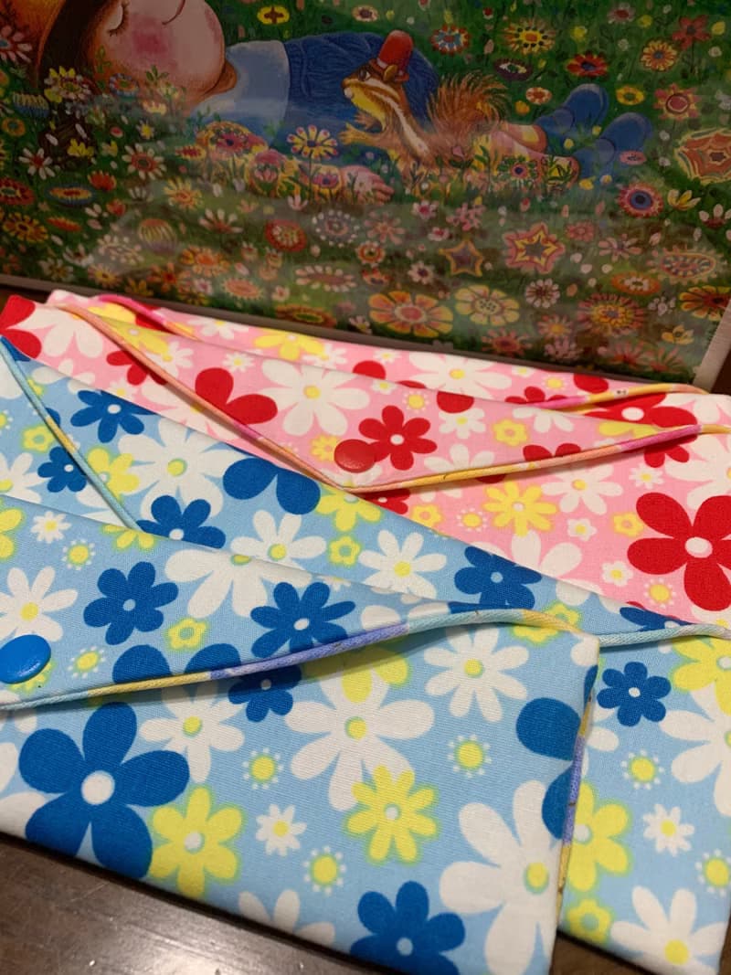 文青風環保筷袋 ~花中精靈 溫柔粉 收納 手作餐具袋