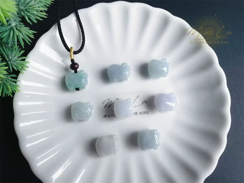 天然緬甸玉翡翠 豬 財源滾滾 大富大貴 項鍊 禮物 天然石