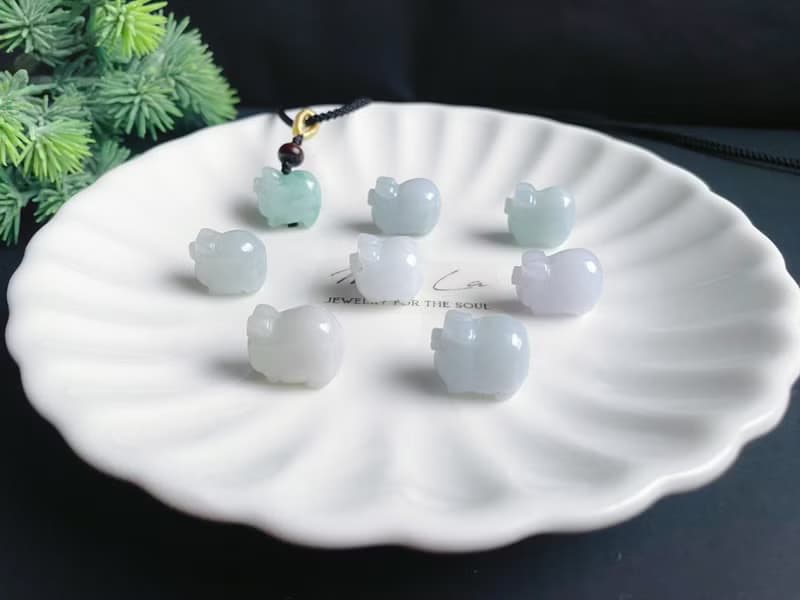 天然緬甸玉翡翠 豬 財源滾滾 大富大貴 項鍊 禮物 天然石