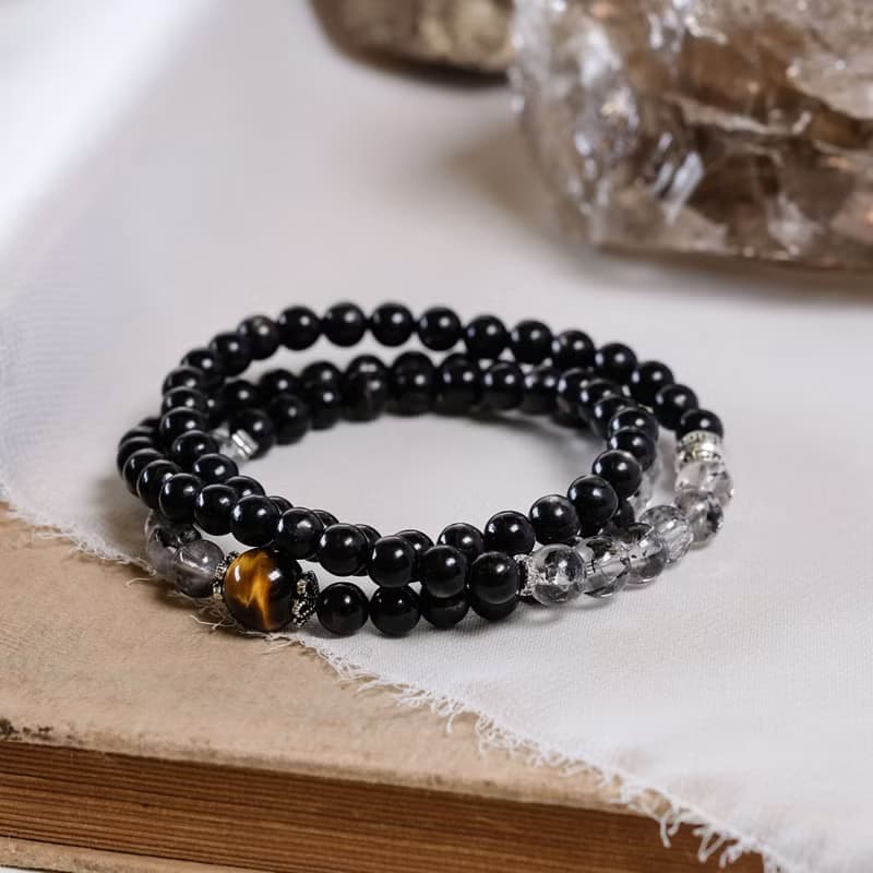 金運石 閃靈鑽 黃虎眼 三圈 手鍊 天然礦石水晶