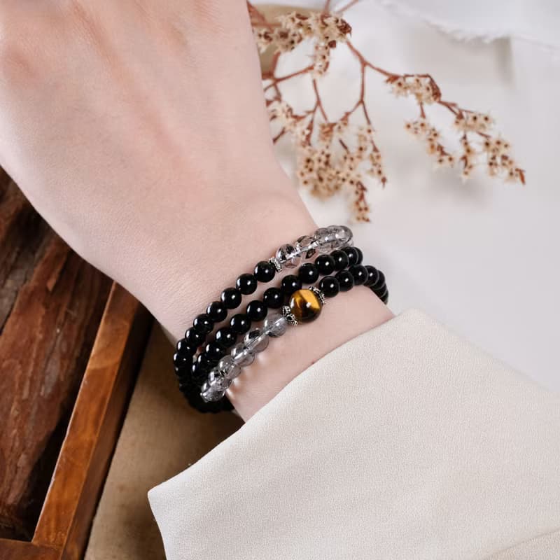 金運石 閃靈鑽 黃虎眼 三圈 手鍊 天然礦石水晶