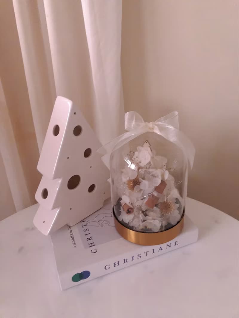 聖誕禮物雪白森林不凋花 永生花聖誕小樹