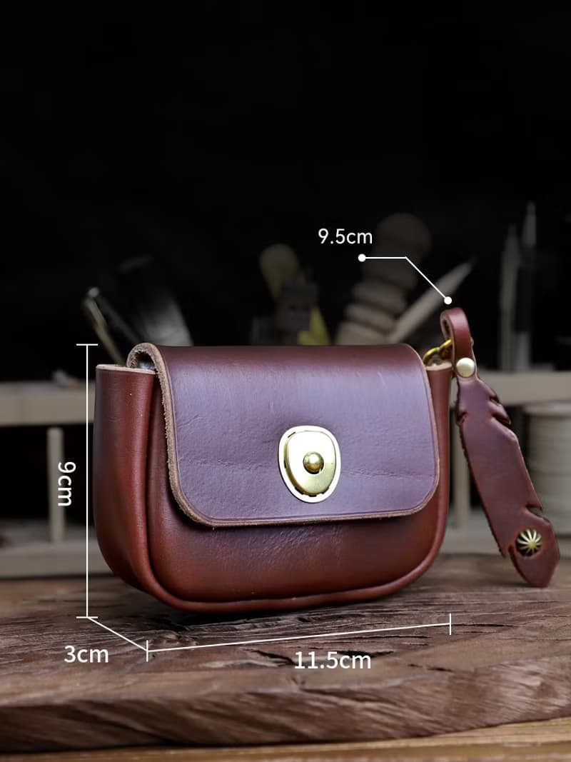 Horween Chromexcel 皮革零錢包 手工制 復古真皮卡包茶芯皮 收納