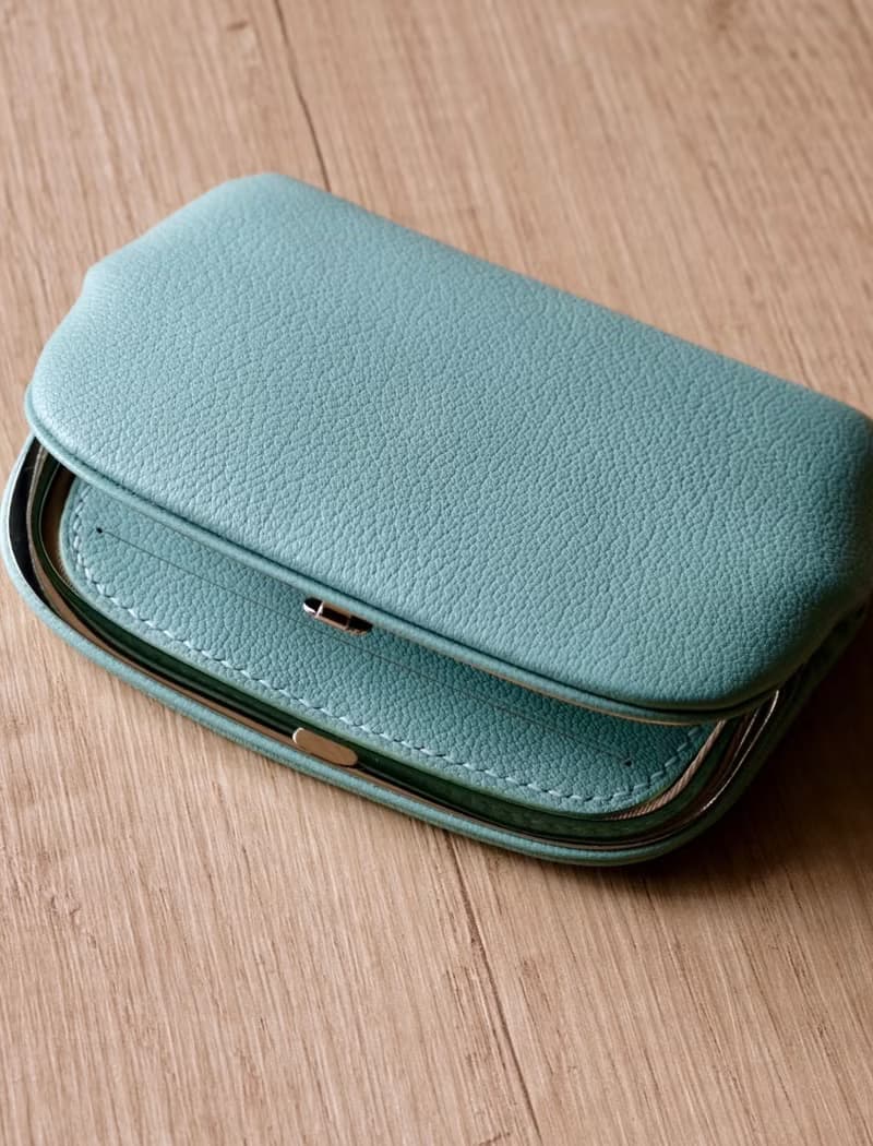 薄型天溝六卡夾【湖綠_Alran Sully 山羊革】