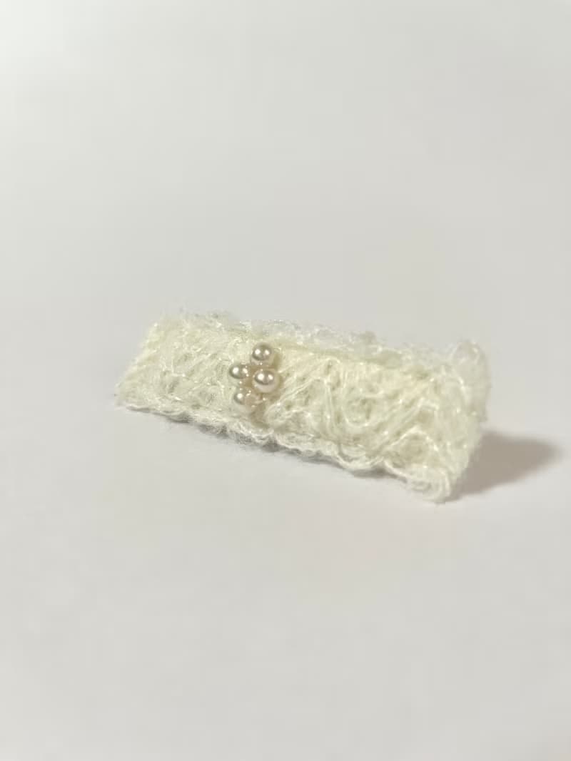 髮夾/波浪與珍珠 手作 髮飾 質感 送禮 七夕禮物