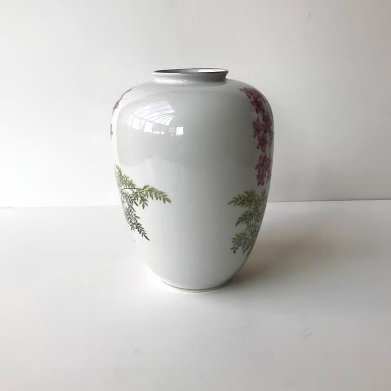 陶瓷魏瑪花瓶 | 花卉圖案復古花瓶| 1950