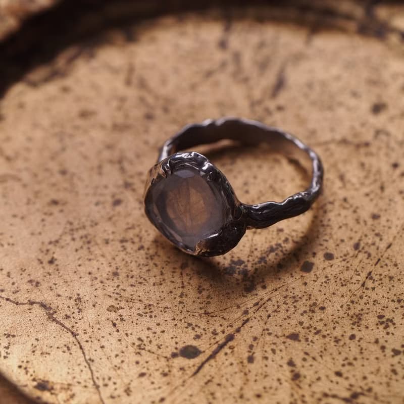 月光石手工純銀戒指 六月誕生石 Moonstone Handmade Ring